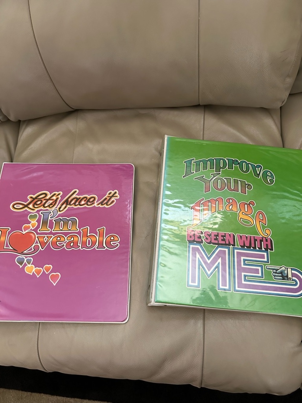 2 3-ring binders.  From the 1970s.